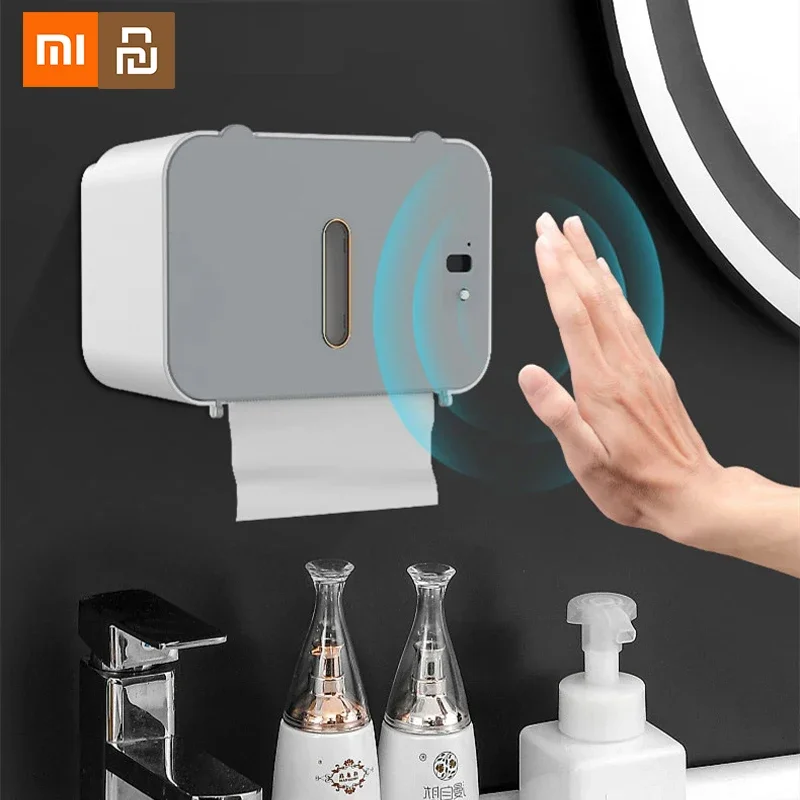 Xiaomi Wall-Mounted Automatic Sensor Tissue Box Induction Toilet Paper Holder for Bathroom Smart Tissue Case Rack Accessories