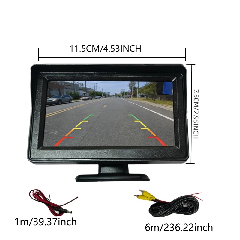 4.3-inch Car Display/ 4.3-inch Monitor and Camera with Night Vision, Reversing Image, Parking Assistance