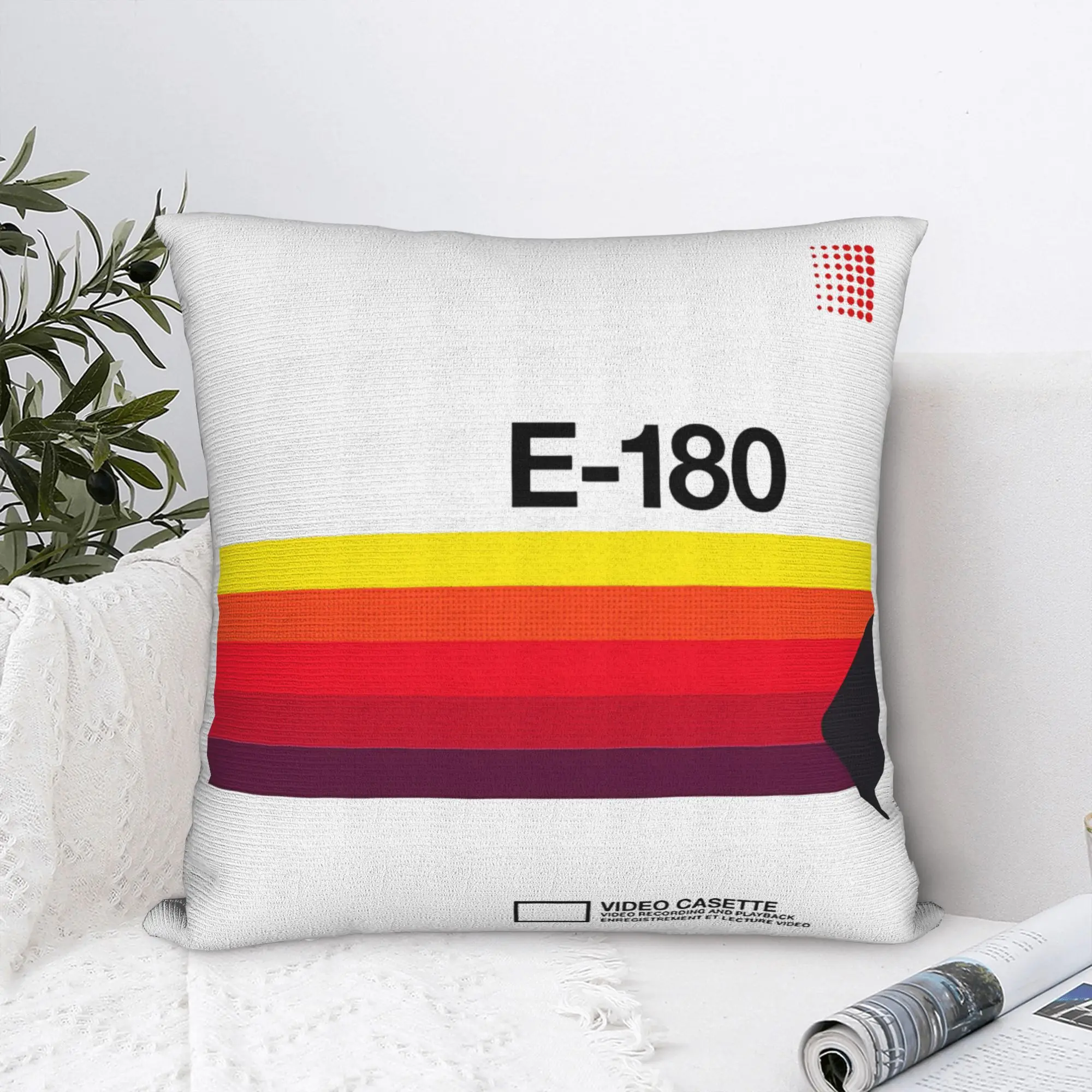 VHS E-180 80s Video Cassette Tape Costume Pillowcase Printed Polyester Cushion Cover Decoration Music Pillow Case Cover Square
