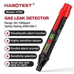 HABOTEST Natural Gas Detector HT59 HT60 Gas Leak Detector with Audible & Visual Alarm Portable Gas Sniffer to Locate Combustible