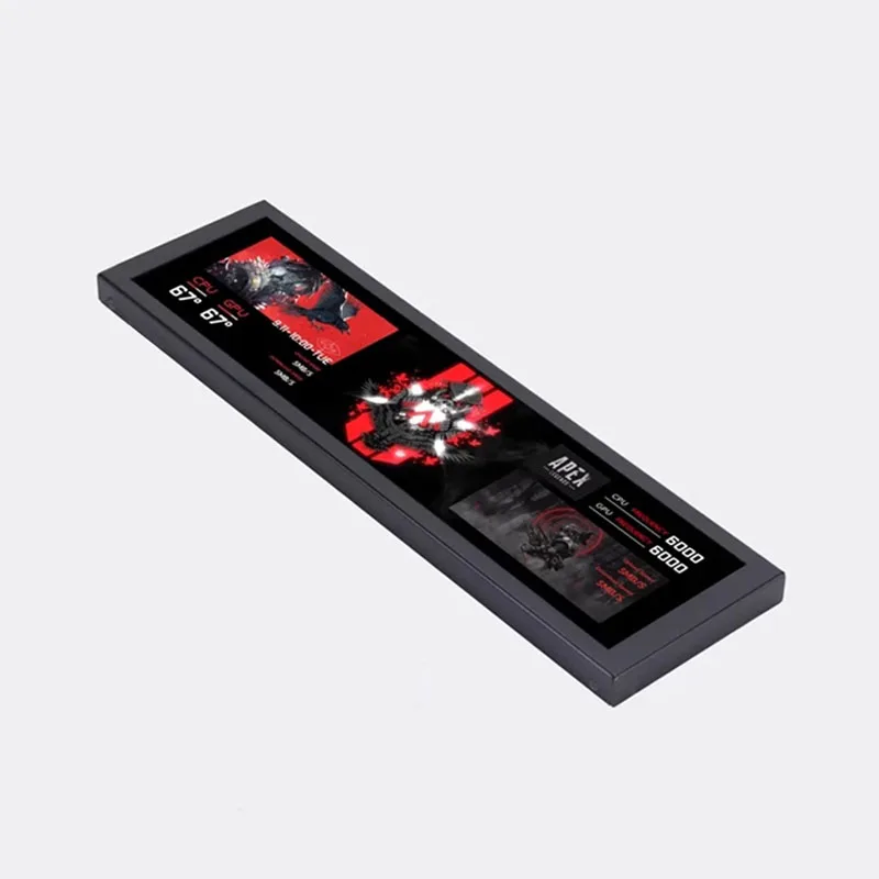 Touch screen Monitor 10.3 Inch Portable 1920x720 Long Bar IPS HDMI Type-C For Mac Laptop PC Chassis Temperature Display