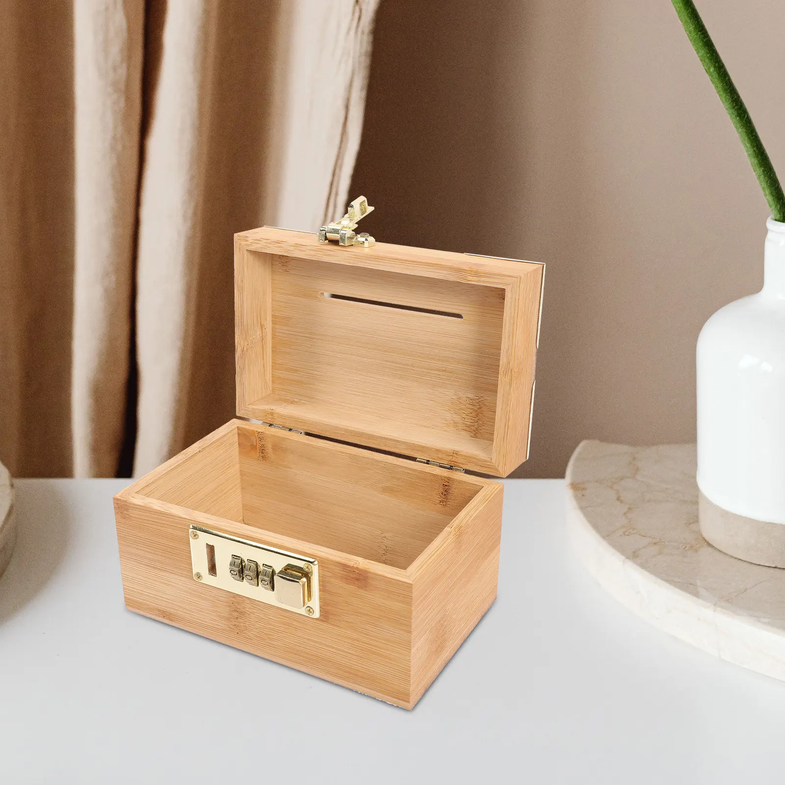 

Vintage Bamboo Treasure Chest Retro Jewelry Container Trinket Storage Box Decorative Home Ornament for Wedding Birthday Gifts