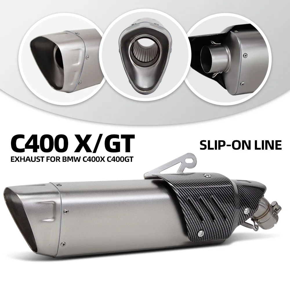 

For BMW C600 Sport C650GT 2010-2015 C400 C400X C400GT 2018-2020 Motorcycle Slip on Line Exhaust M12 Muffler with Middle Pipe