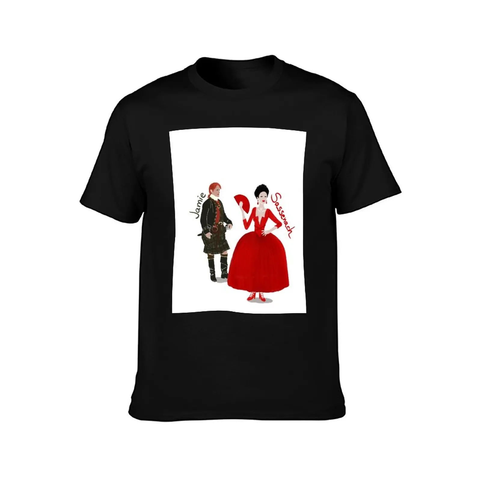 Sassenach and Jamie Fraser Outlander T-Shirt Summer Casual Cotton Tee Oversized Streetwear Tops Vintage Graphic Print
