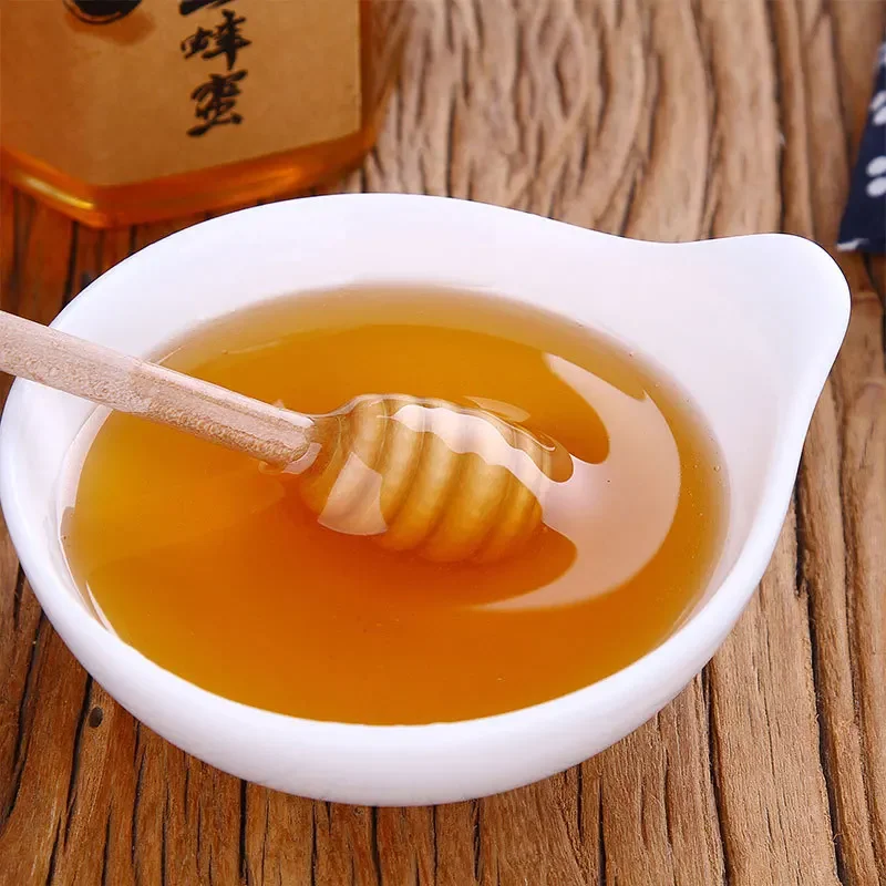 4/2Pcs Wooden Honey Dipper Spoon with Long Handle, Reusable 