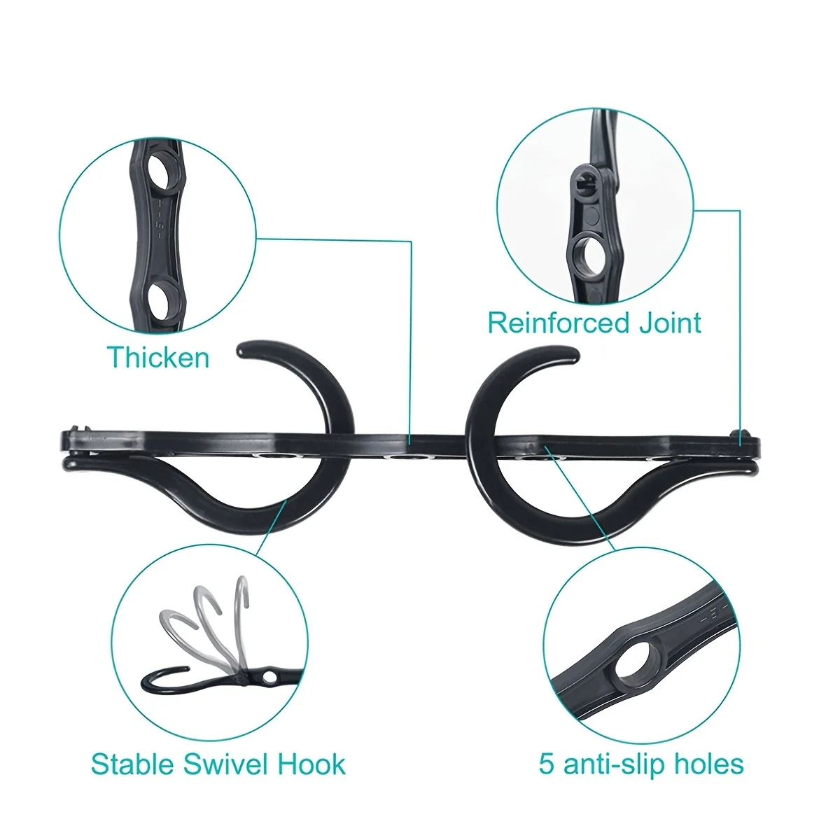 Multifunctional Magic Hook Hanger Space-saving 5 Holes Hanger Simple Folding Windproof Clothes Hanger Apartments Dorms Home