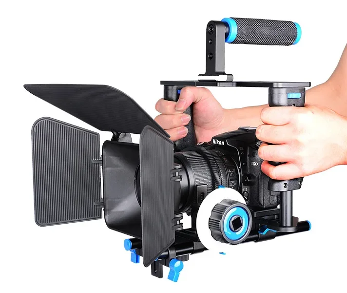 

For Sony/for Canon/for Fujifilm DSLR Camera with Grip Handle Cold Shoe with 15mm Rod C200 Universal Camera Cage Rig Kit