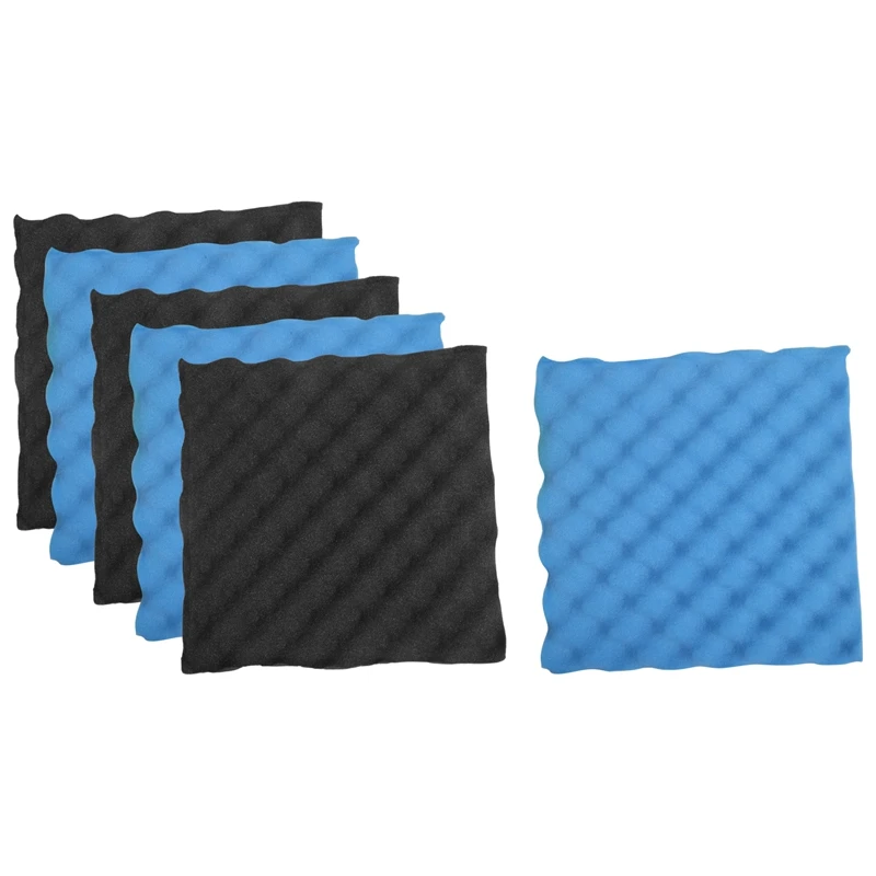 6 Pack Black + Blue / Charcoal Egg Crate Foam Acoustic Tiles Soundproofing Foam Panels Sound Insulation Soundproof Foam Padding