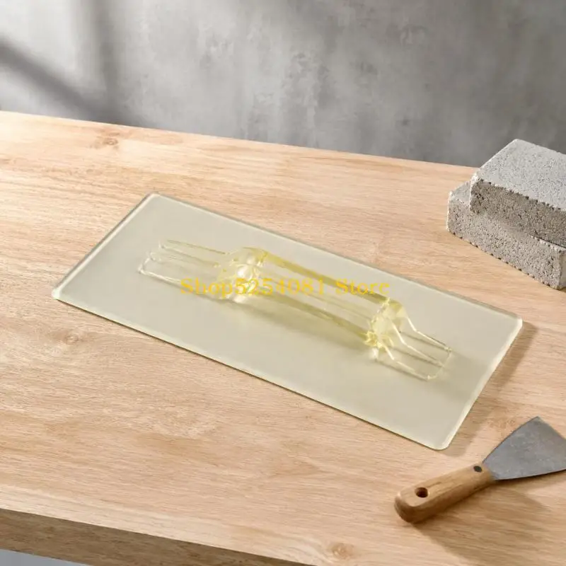 AXYC D1158T Finishing Trowel with Clear Plastic Board and Round Corners for Applying Water-Based Decorative Coatings, Putty,