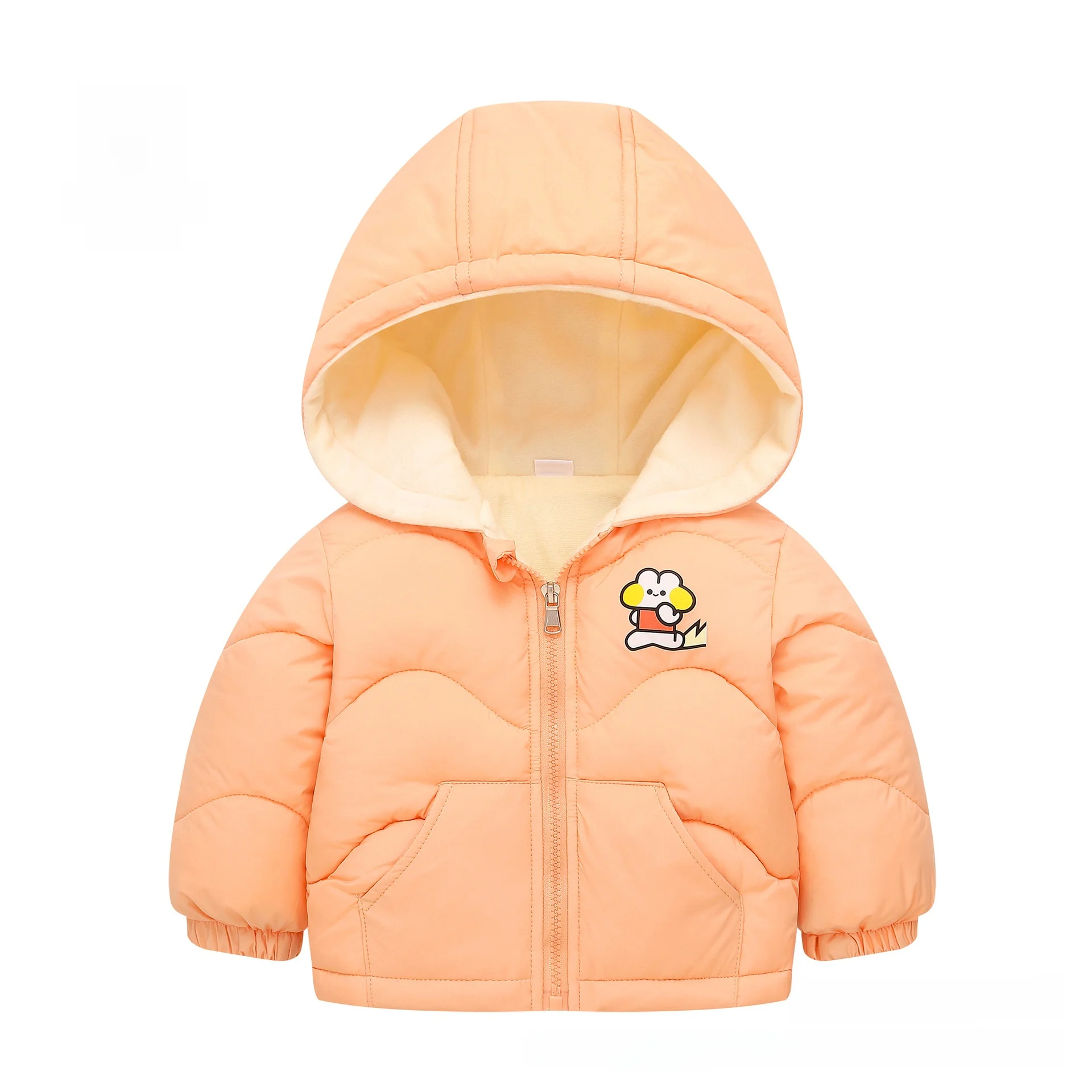 Children's down Cotton Jaet 2025 Autumn Winter New Sle Fce Lined Warm Coat Boys Girls Baby Toddler Medium Size Kids