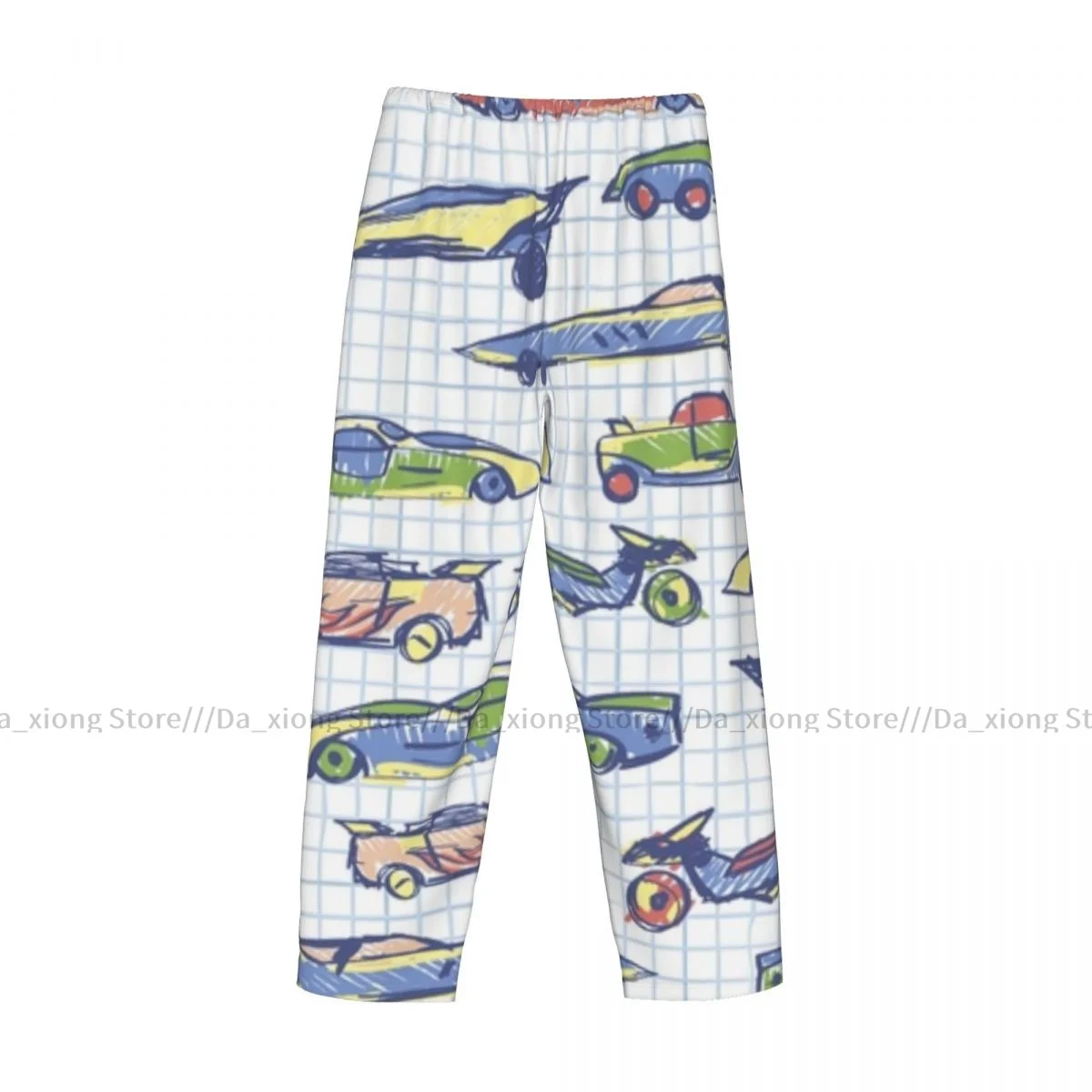 Cute Car School Collection Cartoon Cars Mens Pajamas Pyjamas Pants Lounge Pants Sleep Bottoms