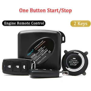 Car alarm with pke remote control, keyless input, engine start alarm system, pressure button, remote starting, automatic stop 12 Main Sales Control Volvo Alarm - №6