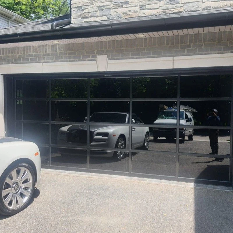 TOMA House Modern Design Exterior Door Aluminum Garage Door Waterproof Frameless Glass Garage Door For Home Outdoor