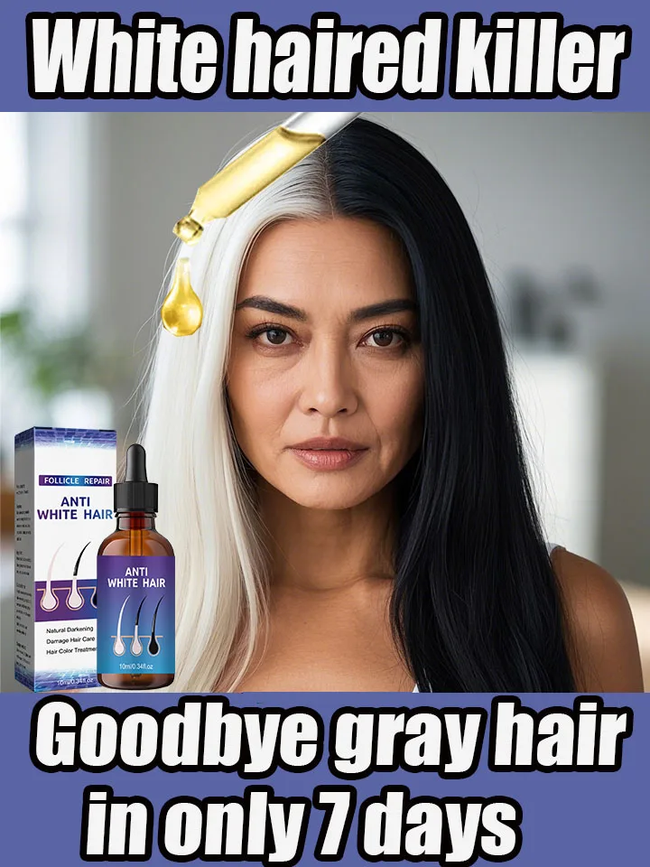 

02 NEW White To Black Gray White Hair Serum Natural Color Repair Nourish Essence Anti-gray Care for Men Women