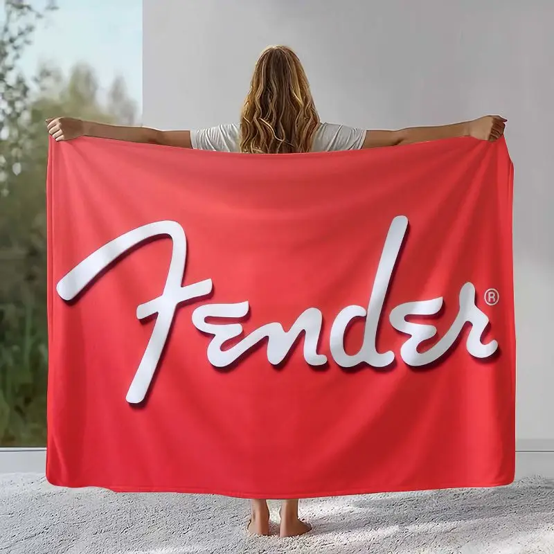 Fender Guitar Theme Rock Music Soft Flannel Blanket,Cozy Warm Throw Blanket for Bed,Sofa,Living Room,Picnic,Camping,Home Decor