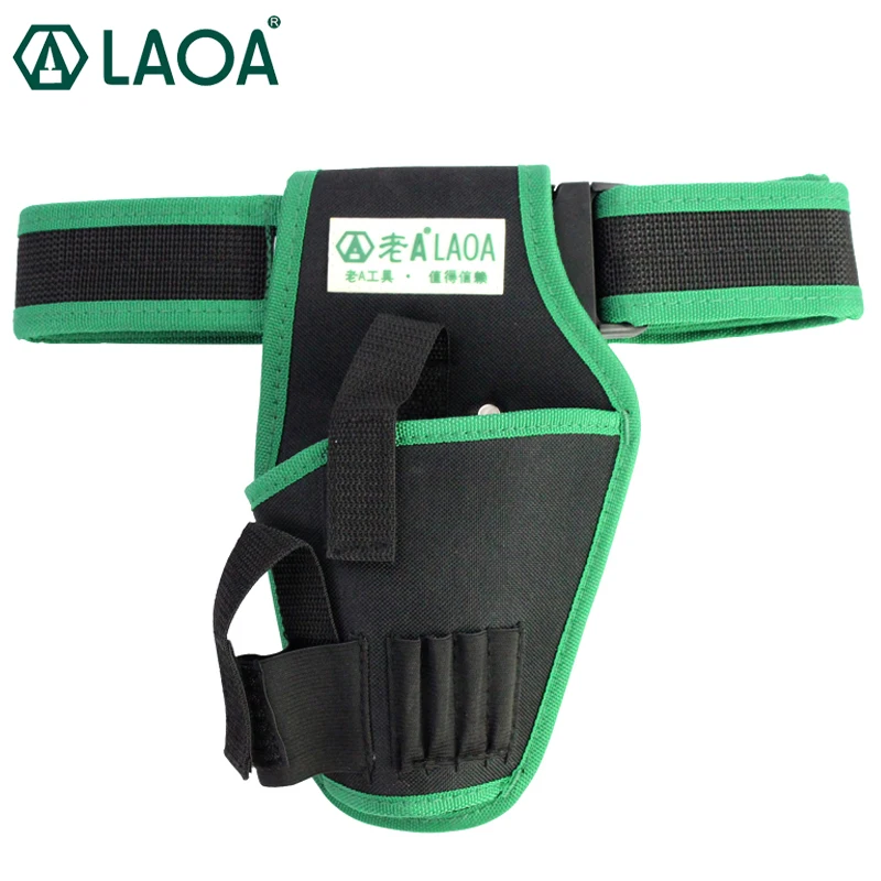 LAOA Portable Electric Drill Bag Thicken Electrician\'s Waist Bag 600D Waterproof Oxford Bag