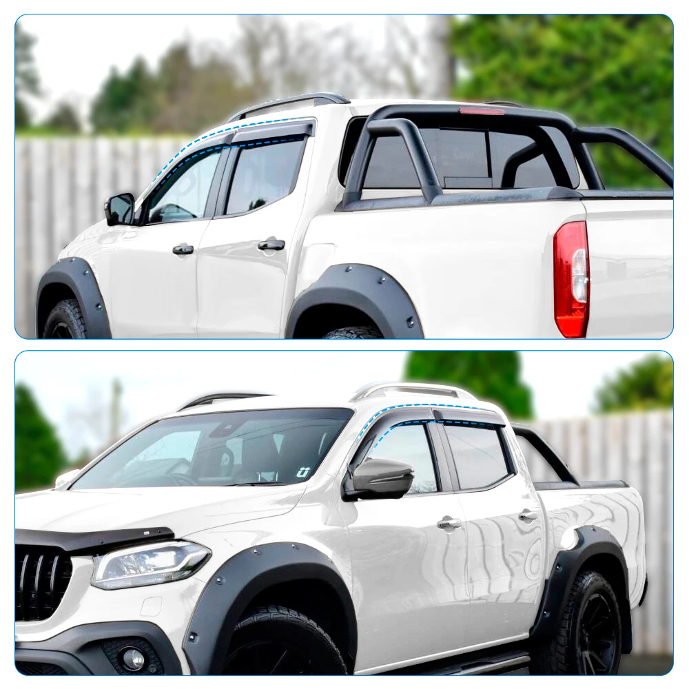 Car Wind Deflector Sun Rain Guard For Mercedes-Benz X-Class 2017-2023 Matte Black Window Visor Double Cabin Car Accessories
