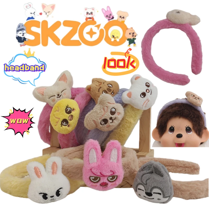 

SKZOO Stray Kids Leebit Foxi.ny Wolf chan Cute Kawaii 3D Doll Headband High-Value Girly Feel Face Washing and Makeup Hairband
