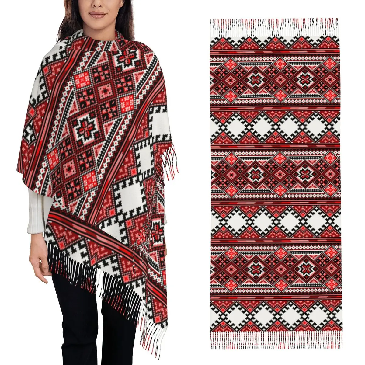 

Croatia Hrvatska Kroatia Hrv Scarf Tassel Scarves for Women Soft Warm Shawls and Wraps Long Fall Winter Shawl Wrap