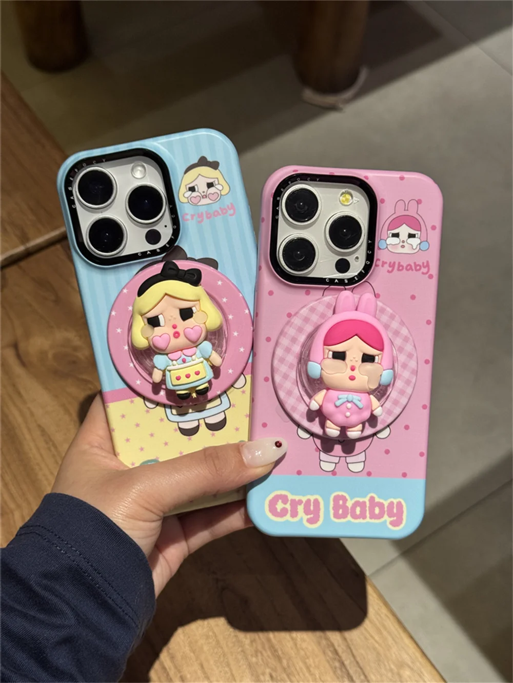 

Fashion Polka Dot Stripe Cute Cartoon For Magsafe Stand Phone Case for iPhone 17 16 15 Pro Max 14 13 Funda New Protective Cover