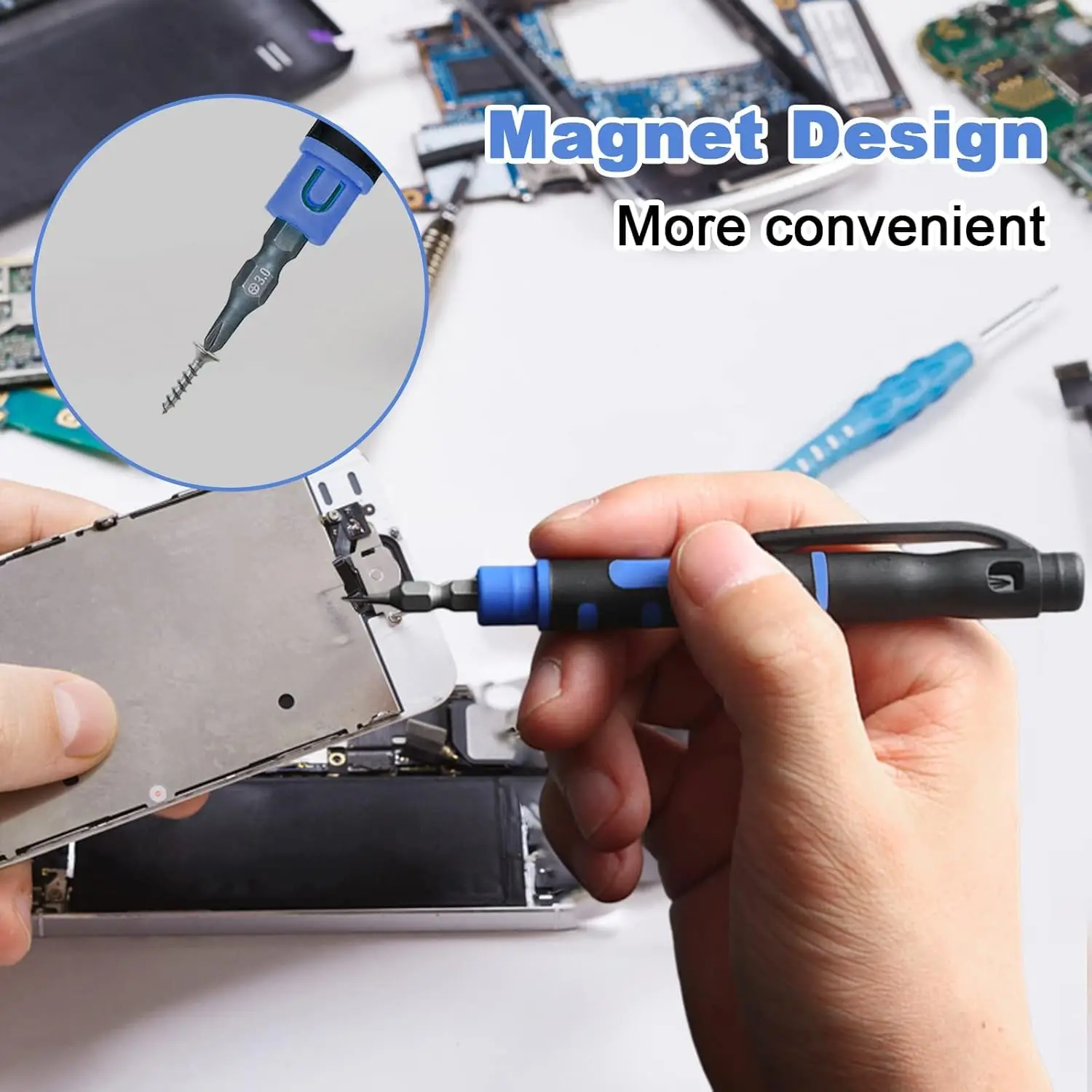 

Магнитная отвертка 4 в 1, карманная отвертка для ремонта телефона, портативная двусторонняя отвертка в форме ручки для домашнего ремонта