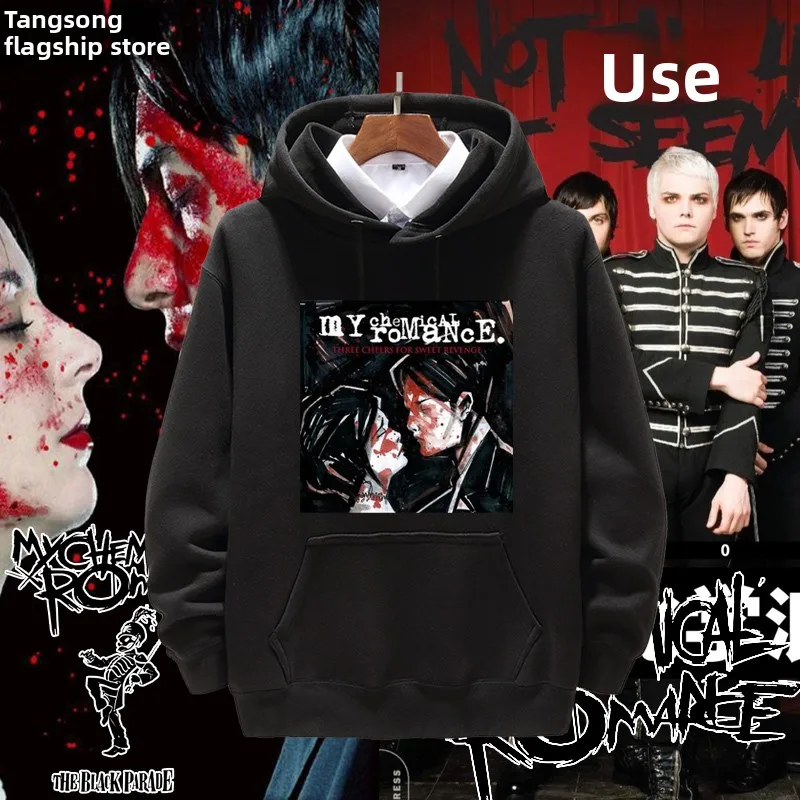 

Толстовка с капюшоном My Chemical Romance Band, повседневная свободная толстовка с карманом-кенгуру и принтом, для молодежи, весна-осень-зима