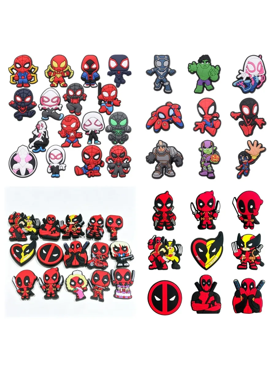 9/15/16//100 Stück Mesuca Heros Spider-Man PVC-Sandalen-Schuh-Schnallen, Clog-Schuh-Charms, beliebte Dekorationen für Kinder, DIY-Geschenke für Jungen-Partys – Detail 5