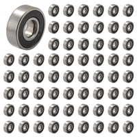 ABRU-100Pcs 608 2RS Ball Bearing ABEC-5 8X22X7 Mm Deep Groove Carbon Steel Sealed Ball Bearings