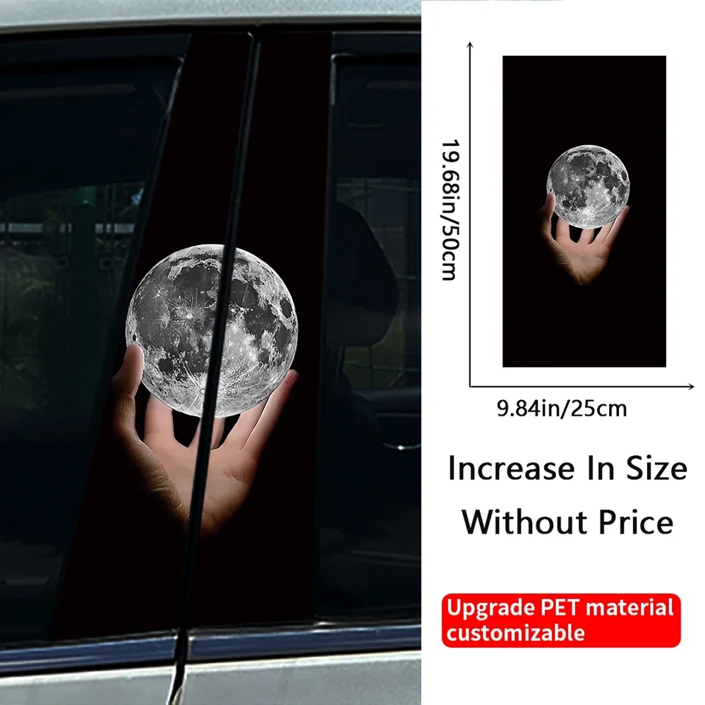 2Pcs/set Cool Planets Galaxies Funny DIY Auto B-pillar Waterproof Sunscreen Decor Cover Scratches Vinyl Decal Car Stickers