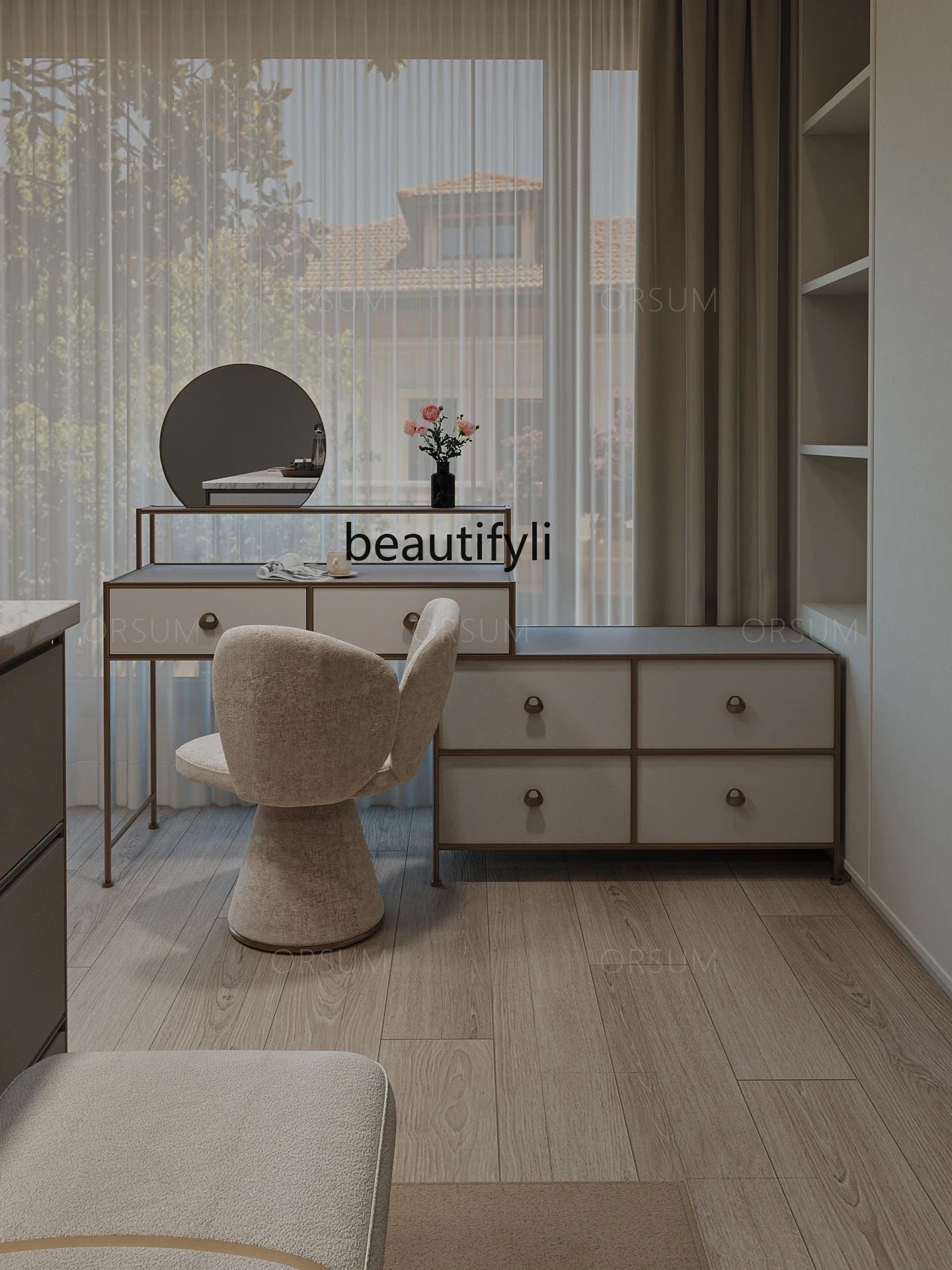 

zxqDesigner Modern Minimalist Dresser Sideboard Cabinet Light Luxury Art Creative Hardware Desk Set