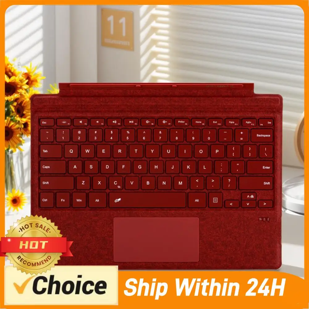 Portable Wireless Keyboard 7 Colors Backlight Bluetooth-Compatible Type Cover Keyboard for Microsoft Surface Pro 3/4/5/6/7/7+