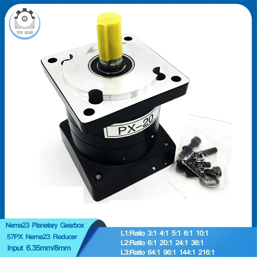 Nema 23 Planetary Gearbox Gear Speed Ratio 3 5 10~200:1 Stepper Motor Nema23 Planetary Reducer Brushless Motor Step-down gearbox