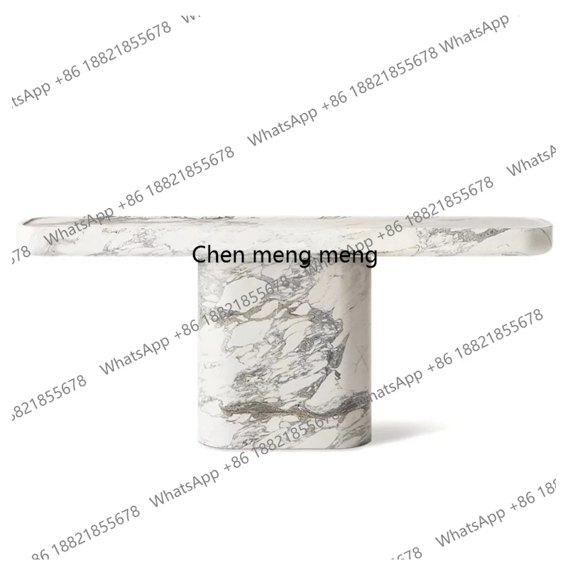Light luxury marble entrance table  simple large white entrance table against the wall   end view table narrow strip case