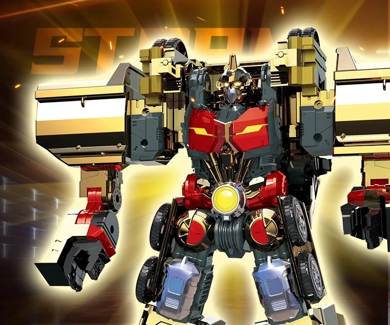 Juguete transformable para niños, robot combinado, guardián del tiempo y el espacio, robot de juguete transformable combinado pesado dorado con cinco