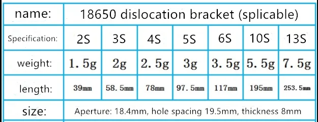 18650 cell battery holder flat head dislocation bracket compact bracket can be spliced, module battery pack bracket