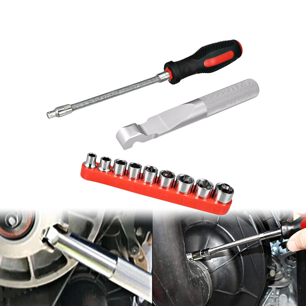 Belt Changing Tool with Clutch Cover Removal Tool Kit For  Polaris RZR 1000 XP XP4 900 S with Belt Replacement Tools