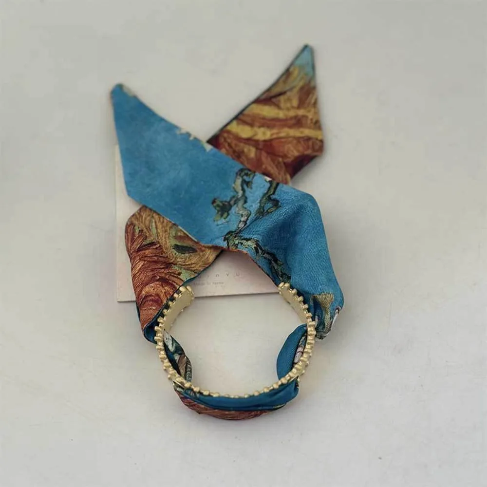 

Metal Wide Open Bangle Europe American Style Alloy Cuff Bangles with Ribbon Minority Design Jewelry Accessories