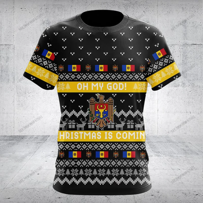 Custom Name Summer Casual Moldova Flag Graphic T-shirts Unisex Fashion E-Sports Jersey Short Sleeve Tops O-neck Streetwear image 4