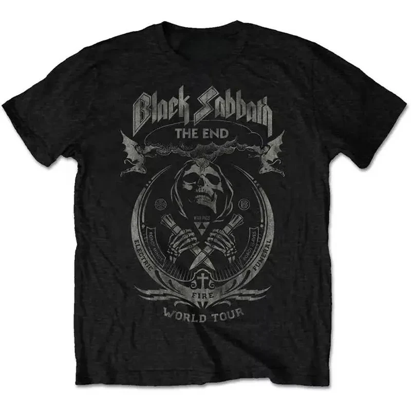 Fit Black Sabbath Band Photo American Retro Classic Streetwear Short-sleeved T-shirt Suitable for Both Men and Women