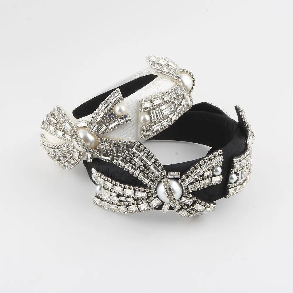 New fashion style heavy industry full of diamonds pearl light luxury headband versatile dance beautiful hair accessories women w