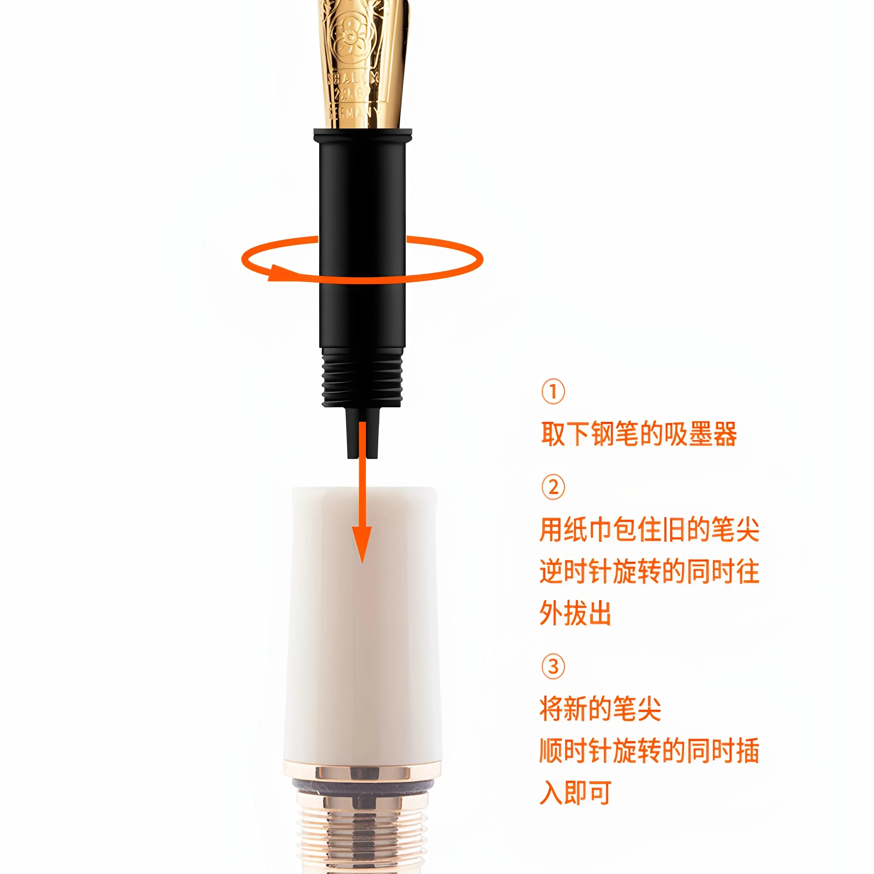 Jinhao 82 Pen Replaced German Imported Nib JOWO Schmidt BOCK 5 SCHMIDT Fountain Pen Nibs No.5 26mm Nib Assembly