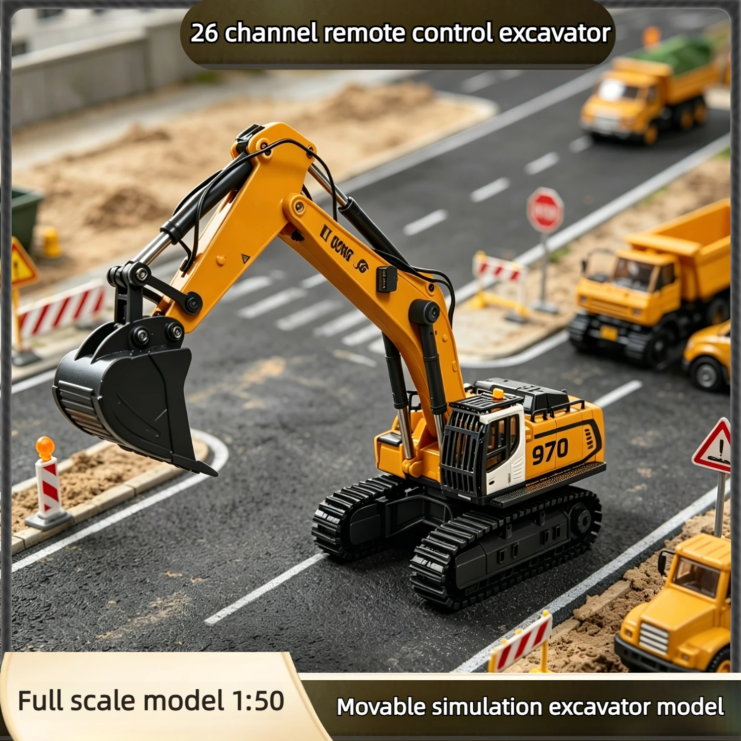 Yigong 1/50 Scale Realistic Model 970 Lead Screw Excavator Aluminum Alloy Construction Mini RC Style Toy Model