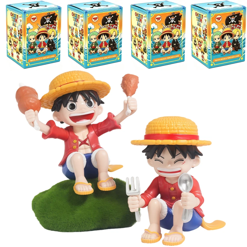 Lustige One Piece Handfigur Luffy Solon Sitzend Q-Version Trendige Cartoon-Anime Desktop-Auto-Dekoration Geschenkartikel