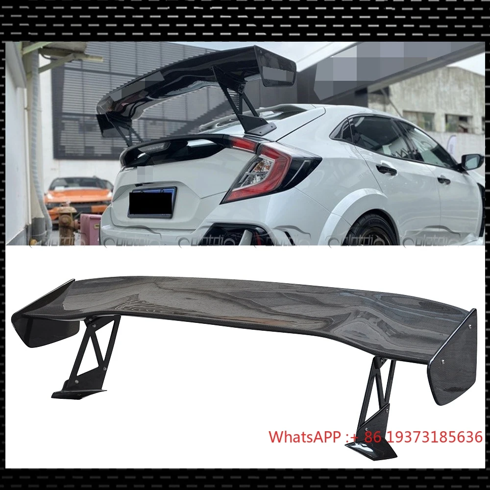 VTX Type Carbon FIiber Rear Trunk Lip Wing Ducktail GT Spoiler TRIM Body Kit for Honda Civic Type R FK7 FK8 10TH Auto Styling