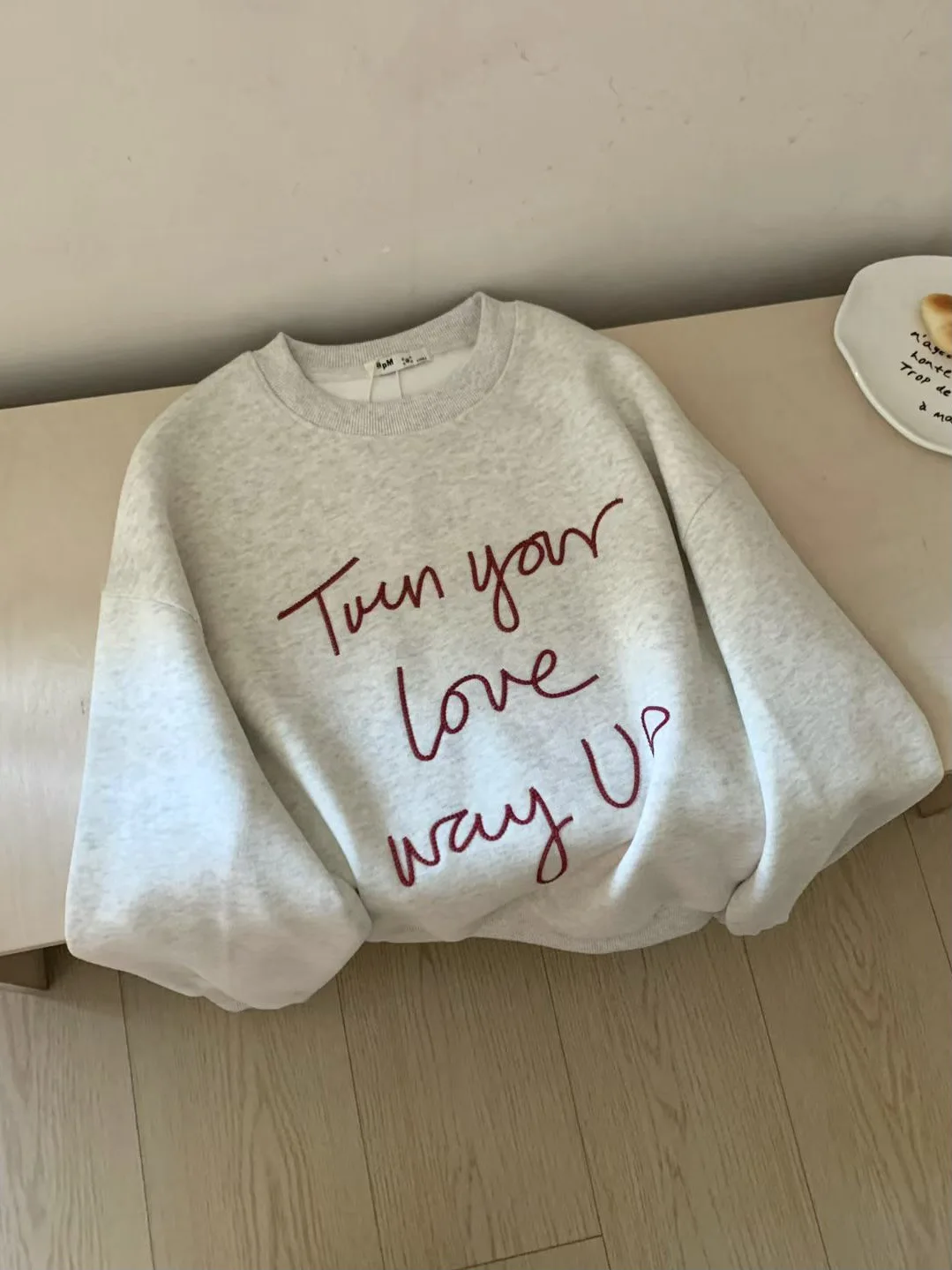 

Весна 2026: Женский свитшот с длинным рукавом, вышивкой и круглым вырезом, удобный повседневный корейский стиль, домашняя мода