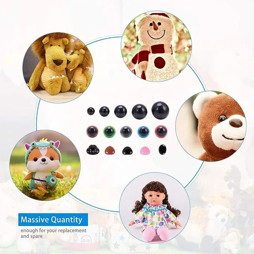 

A Box DIY Accessories 1040pcs Safety Eyes and Noses Colorful Eyes With Washers Crochet Eyes Assorted Sizes Crochet Toy Craft