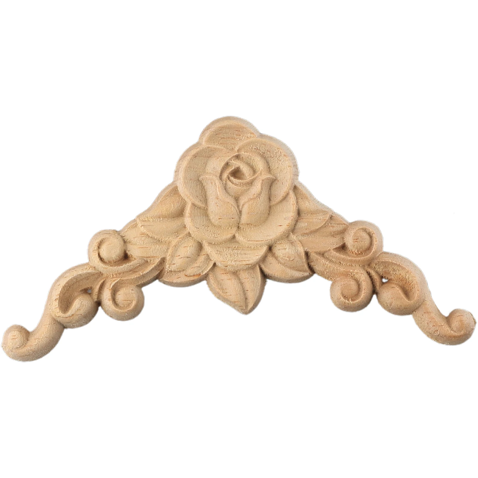 12/8/4 Pcs Natural Floral Wooden Figurines Crafts Wood Carved Corner Appliques Frame Wall Door Furniture Woodcarving Decorative