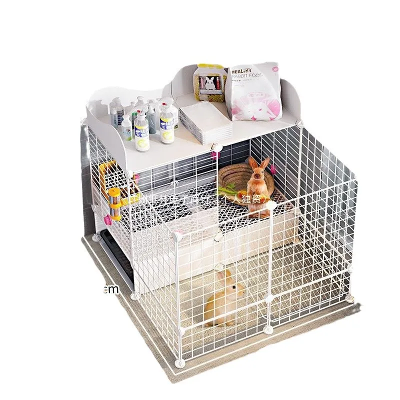 

Rabbit Cage Rabbit Cage Household Indoor Anti-spray Urine Pet Large Fence Double Layer Pig New Nest House