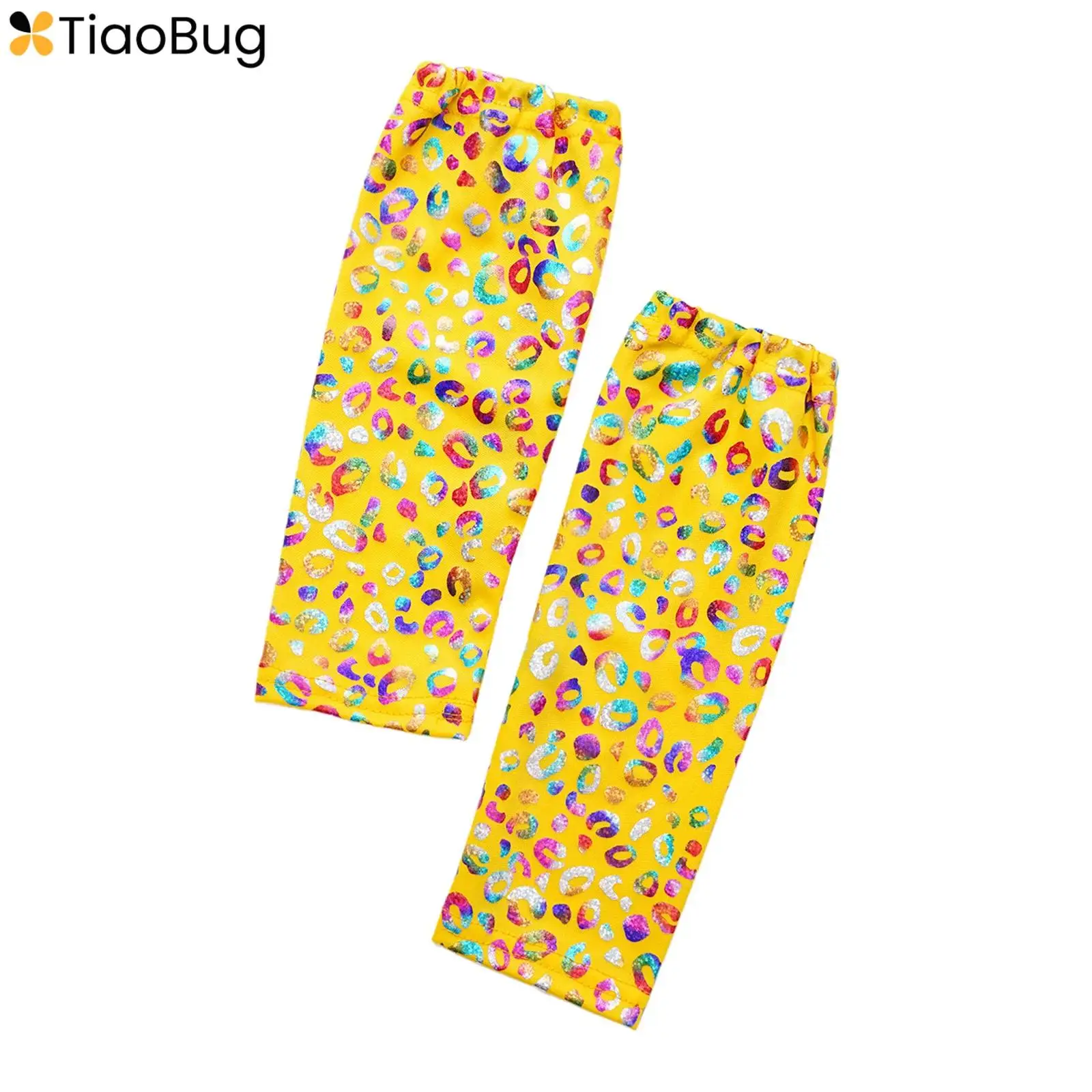 

1 Pair Kids Girls Metallic Leopard Print Dance Gloves Latin Jazz Dancewear Gloves Children Party Performance Costume Accessories