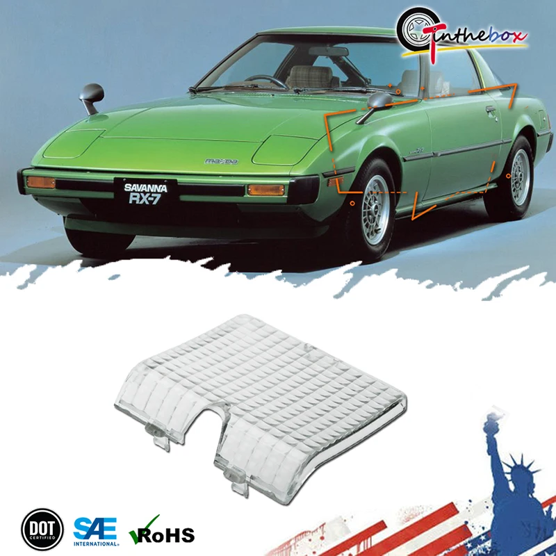 Gtinthebox 1PC Clear Lens Car Interior Overhead Front Map / Dome Light Cover Shell For 1981-1985 Mazda RX-7 # FA01-51-351A